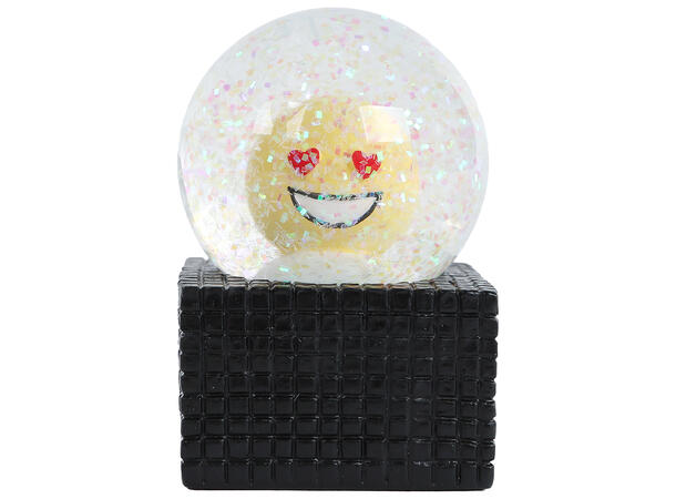 Glasskule smilefjes gule 5x6,5cm 4ass 