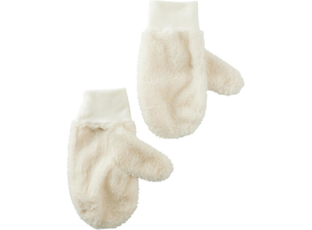 Hansker teddy taupe/brun 22cm 3ass Forpk 12stk 100 % polyester 
