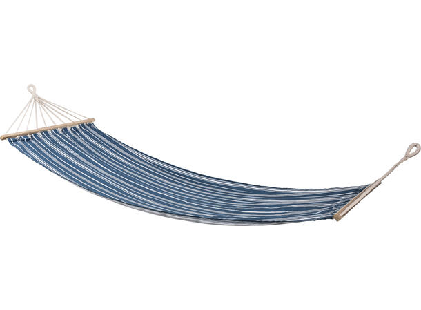 Hengekøye blå striper 200x80cm Total lengde 280cm Bomull/Polyester 