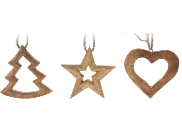 Juledekor henge mangotre og jute 3ass Display 36stk 