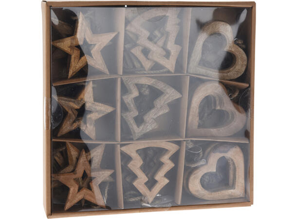 Juledekor henge mangotre og jute 3ass Display 36stk 