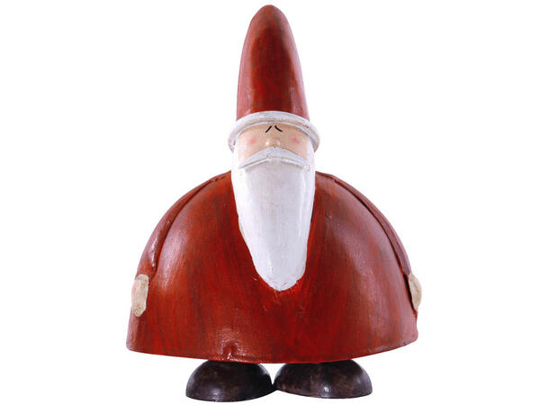 Julenisse stående rød metall 13x11x17cm 