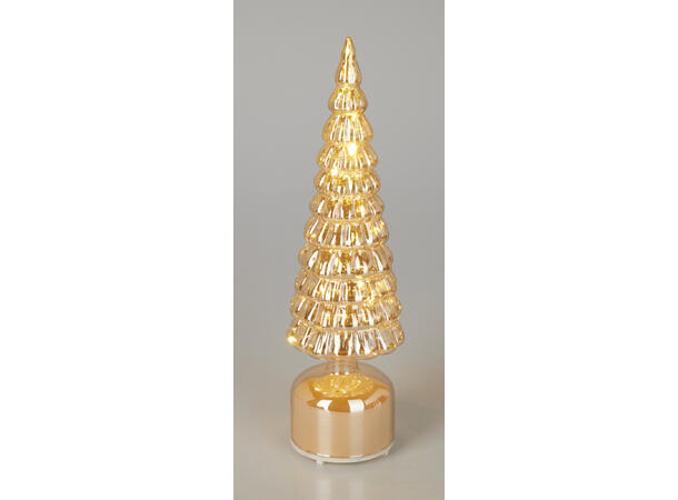 Juletre LED be.lys glass amber 34cm 2ass Batteri: 3xAAA Timer: 6/18t on/off 