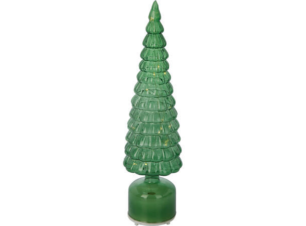 Juletre LED be.lys glass grønn 40cm 2ass Batteri: 3xAAA Timer: 6/18t on/off 