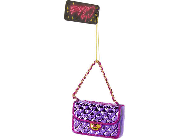 Juletrepynt veske glass 8x5cm 6ass Display med 12 assortert 