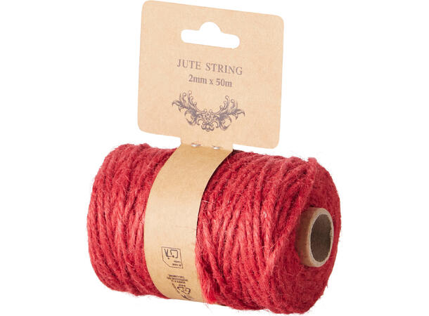 Jutetau rødt 100m 50m 25m 3ass Display 24stk 