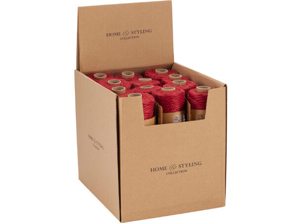 Jutetau rødt 100m 50m 25m 3ass Display 24stk 