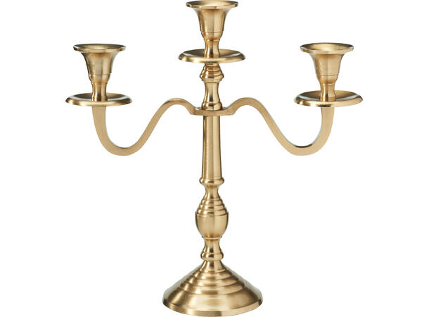 Kandelaber 3 armet messing 29x30cm 2ass Vekt:560gram 