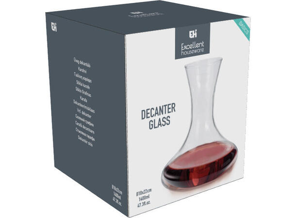 Karaffel glass 18x22cm 1,4 liter Klart glass 