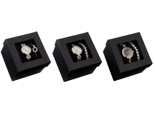Klokke og armbånd sølv 21x2,5cm 3ass Display: 20stk ass Batteri inkl:SR626SW 