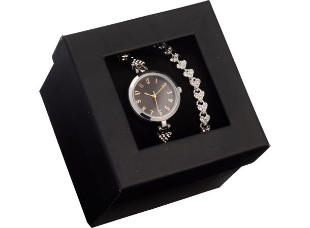 Klokke og armbånd sølv 21x2,5cm 3ass Display: 20stk ass Batteri inkl:SR626SW 