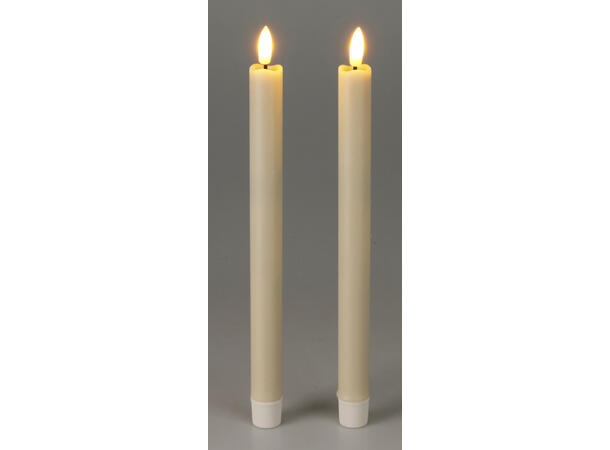 Kronelys LED krem 25cm m/fj.kontroll 2st Batteri: 2xAAA(ekskl) CR2025(inkl) 