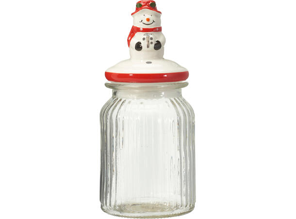 Krukke glass/keramikk 950ml 11x22cm 3ass 