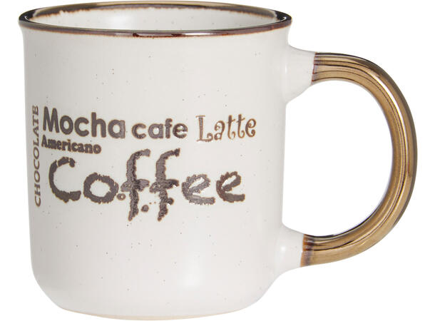 Krus 200ml m/gravert kaffetekst 8cm 4stk Forpk 4sett kaffekrus 