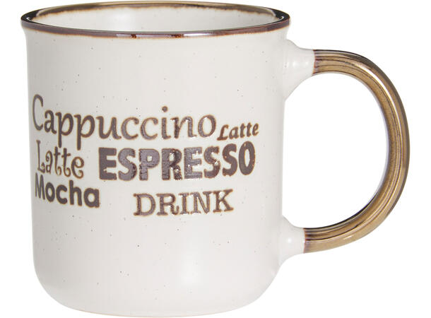 Krus 200ml m/gravert kaffetekst 8cm 4stk Forpk 4sett kaffekrus 