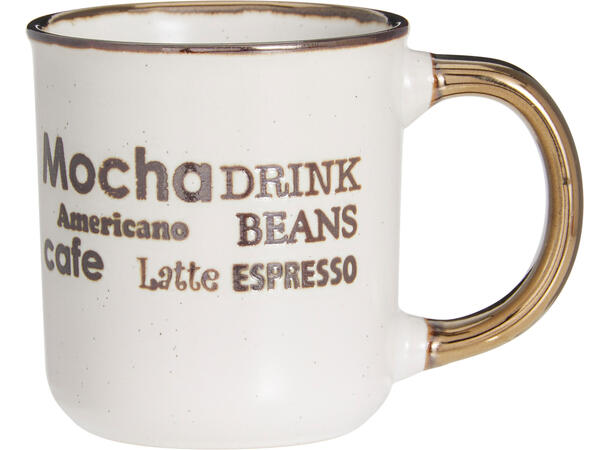 Krus 200ml m/gravert kaffetekst 8cm 4stk Forpk 4sett kaffekrus 