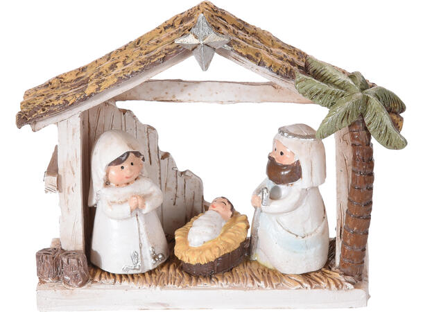 Krybbesett stall naturfarger 9x7cm 4ass Display 12stk Vekt: 140g 