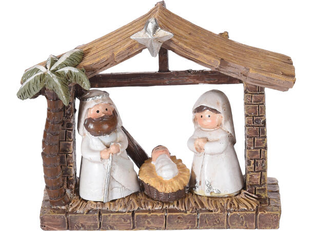 Krybbesett stall naturfarger 9x7cm 4ass Display 12stk Vekt: 140g 