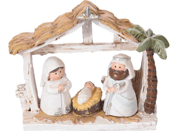 Krybbesett stall naturfarger 9x7cm 4ass Display 12stk Vekt: 140g 