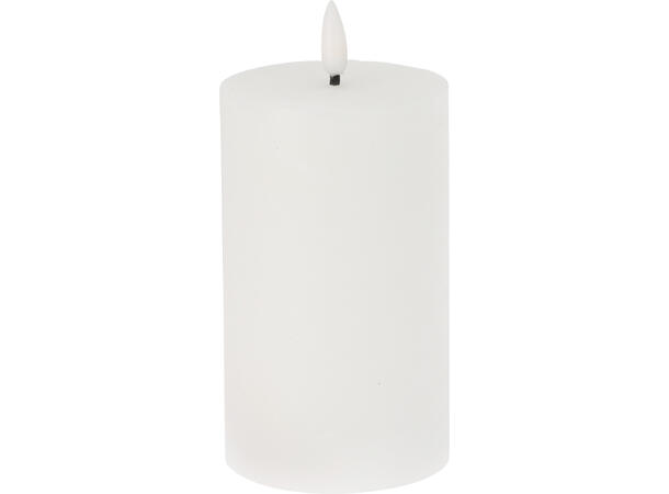 Kubbelys LED hvit rustikk voks 7,5x12,5c Batteri: 2xAA Timer: 6/18t Display 12stk 