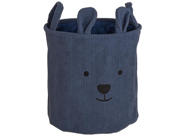 Kurv blå cord m/dyremotiv 30x30cm 