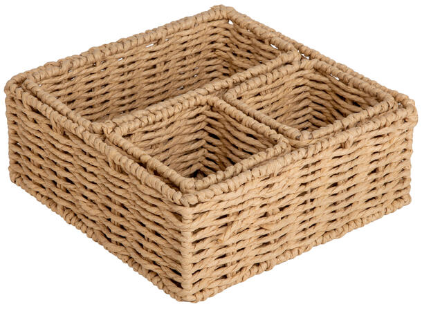 Kurv brun flettet 23x23x9cm s/4 23x23x9cm 21x10x8cm 10x10x8cm 