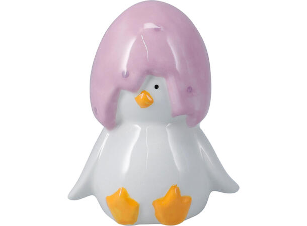 Kylling med egghatt keramikk 10cm 4ass 