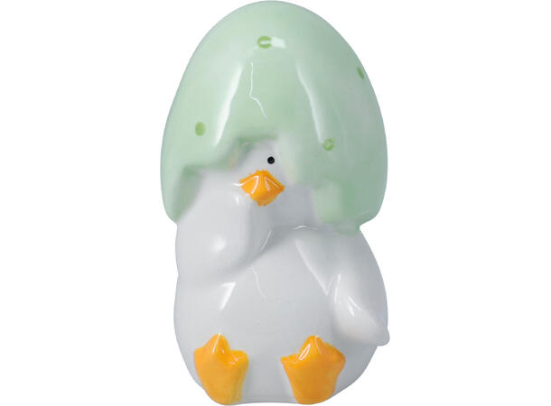 Kylling med egghatt keramikk 10cm 4ass 