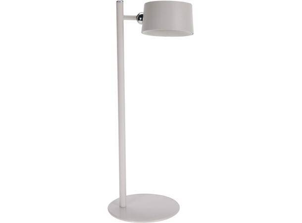 Lampe LED offwhite metall 35,5cm Oppladbar. USB-C. 3 lysnivå 
