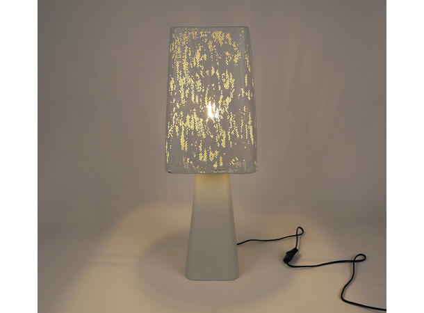 Lampe bord grålig metall 20x20x58cm 