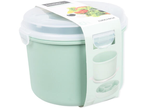 Lunsjboks m/dressingkopp og bestikk 3ass Vekt:235gram 