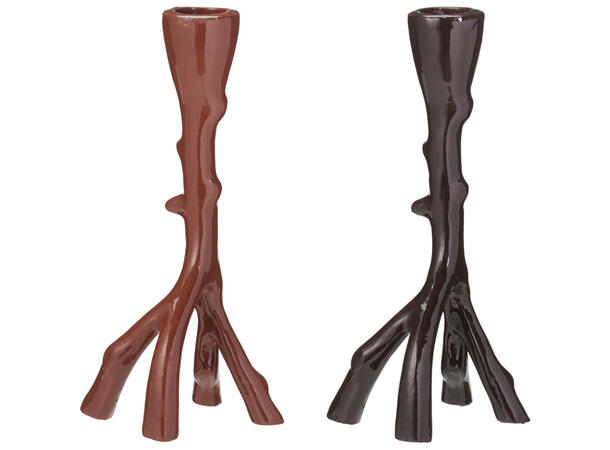 Lysestake brune metall trerot 2ass Forpk 12stk 9x19cm Vekt 200gram 