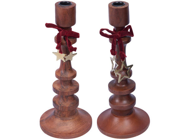 Lysestake mørk mango m/stjerne 30cm 2ass 