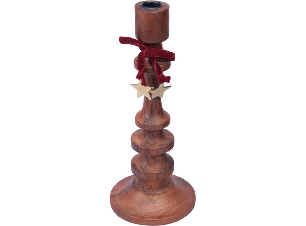 Lysestake mørk mango m/stjerne 30cm 2ass 