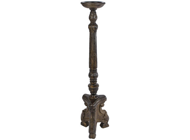 Lysestake svart resirkulert tre 16x62cm 