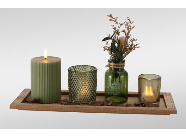 Lysfat lysglass m/LED gaveeske 2ass Treplate MDF og glass – 2 farger ass 