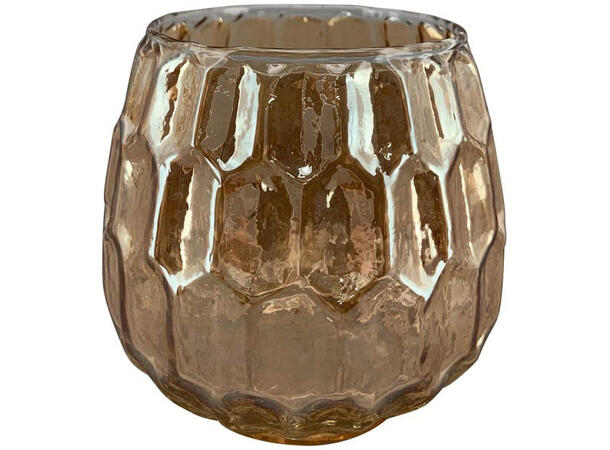 Lysglass gull shiny glass 8,5x8cm Forpk 16stk 
