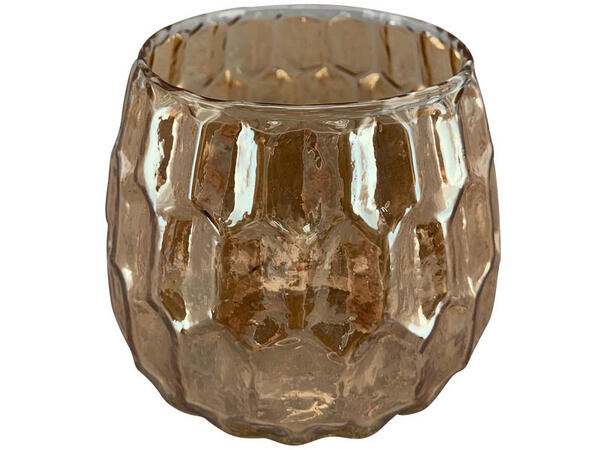 Lysglass gull shiny glass 8,5x8cm Forpk 16stk 