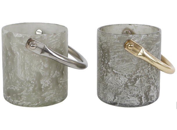 Lysglass hvit/grønn gull 7,5cm 2ass 