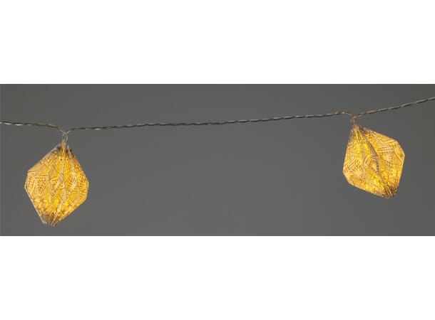 Lyslenke papir-diamant 10 LED 350cm 3ass Batteri:2xAA ikke inkl. Timer:6/18 timer 