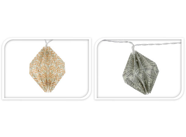 Lyslenke papir-diamant 10 LED 350cm 3ass Batteri:2xAA ikke inkl. Timer:6/18 timer 
