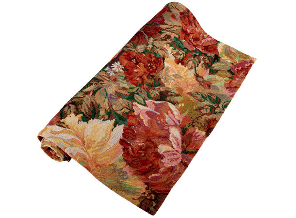 Løper Jaquard blomst rød/rosa 40x140cm 40% bomull 60 % polyester 