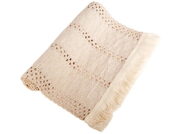 Løper vevd bomull/lin hvit 30x100cm 40% bomull 40 % polyester 20 % lin 