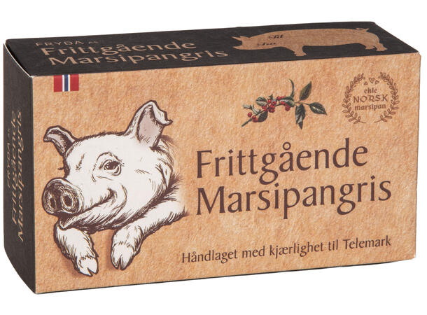 Marsipan Frittgående marsipangris 140gr Display 12stk 