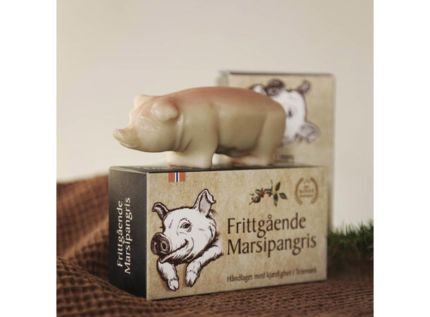 Marsipan Frittgående marsipangris 140gr Display 12stk 