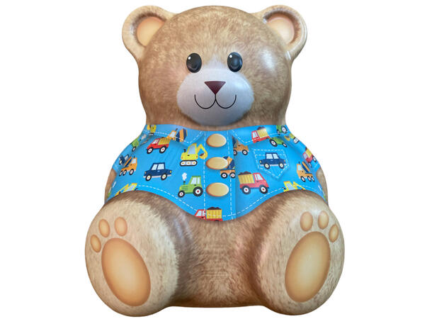 Metallboks Bamse Teddy blå 13,5x9x16cm 1400ml volum 