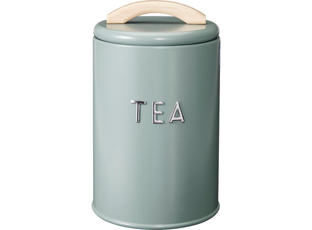 Metallboks m/tekst grønn 11x16,5cm 1300ml Coffee, tea, sugar 