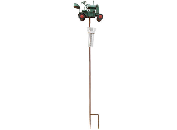 Nedbørsmåler traktor metall 27x11x126cm 