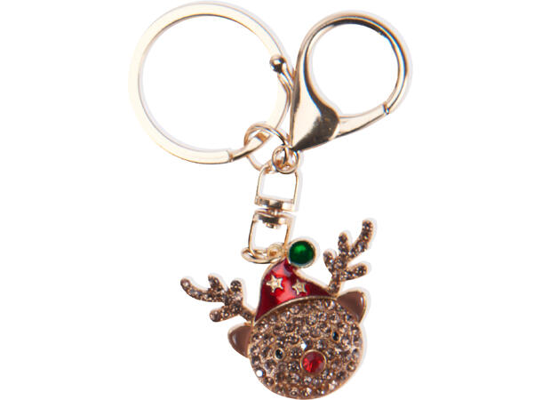 Nøkkelring 9x3cm gullbelagt metall 6ass 