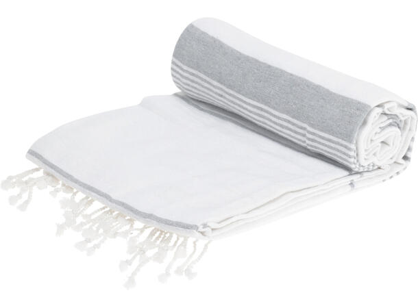 Pledd teppe stripet 150x220cm 3ass Grå,beige,gul 